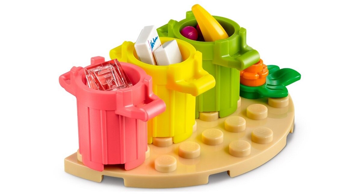 LEGO Friends Ciężarówka recyklingowa 41712 troska o środowisko segregowanie śmieci Pomoc w rozwoju życiowych umiejętności