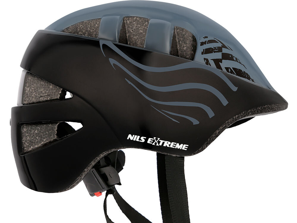 Kask rowerowy NILS EXTREME MTW08 Biało-czerwony (rozmiar S) regulacja