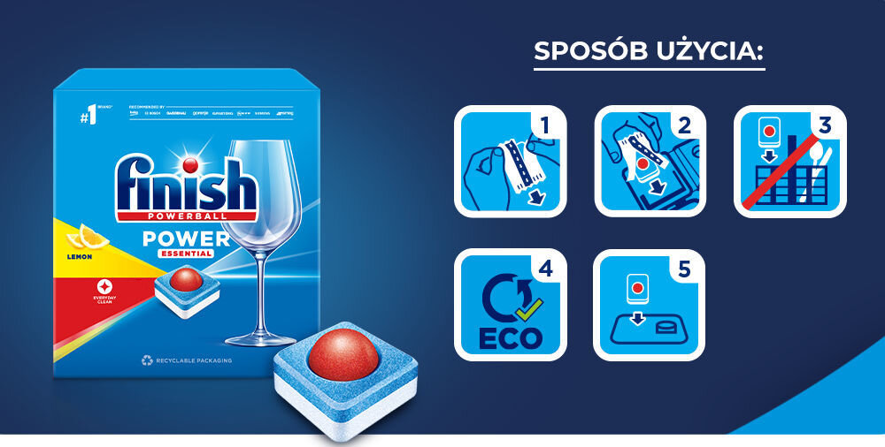 Tabletki do zmywarek FINISH Power Essential dodatkowe środki