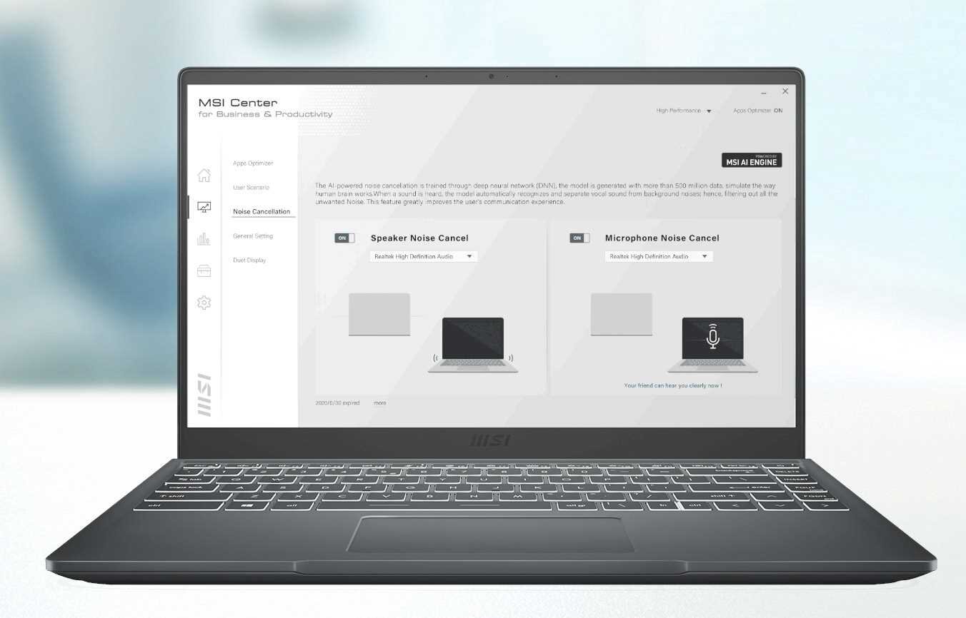 Laptop MSI Modern A5M - MSI Center 