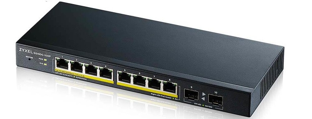 Switch ZYXEL GS1900-10HP-EU0102F Smart Qos wymiary komfort użytkowanie zasilanie sieciowe Gigabit Ethernet Store and forward