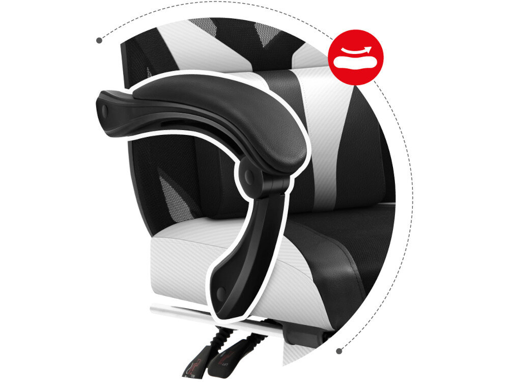 Fotel HUZARO Combat 5.0 Bialy ergonomiczne podlokietniki