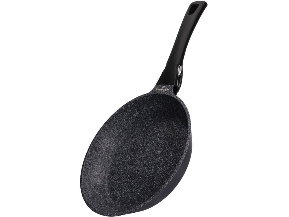 Patelnia ZWIEGER Black Stone Connect 24 cm minimalny lub całkowity brak tłuszczu zachowanie pełni smaku łatwe zdrowe smażenie dbanie o zdrowy tryb życia ograniczenie tłuszczu w diecie pyszne chrupiące potrawy