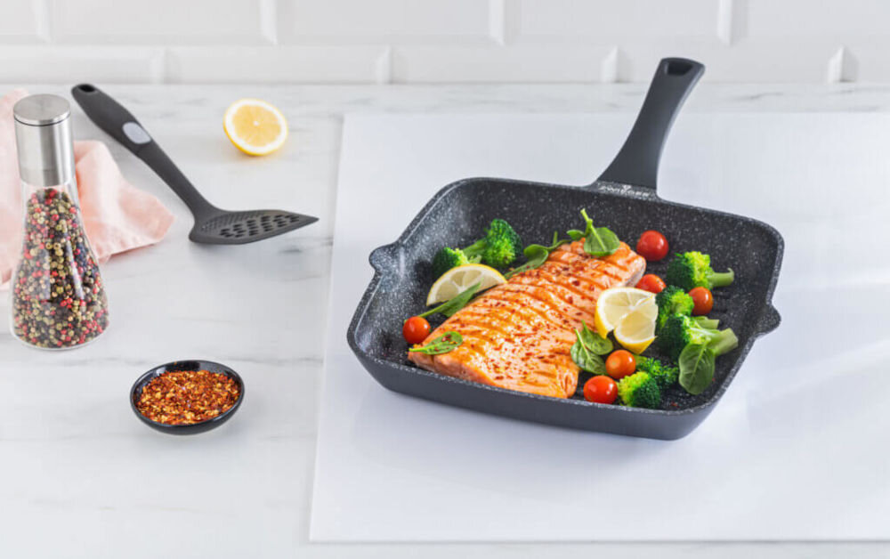 Patelnia grillowa ZWIEGER Black Stone Connect 28 cm efektywne grillowanie