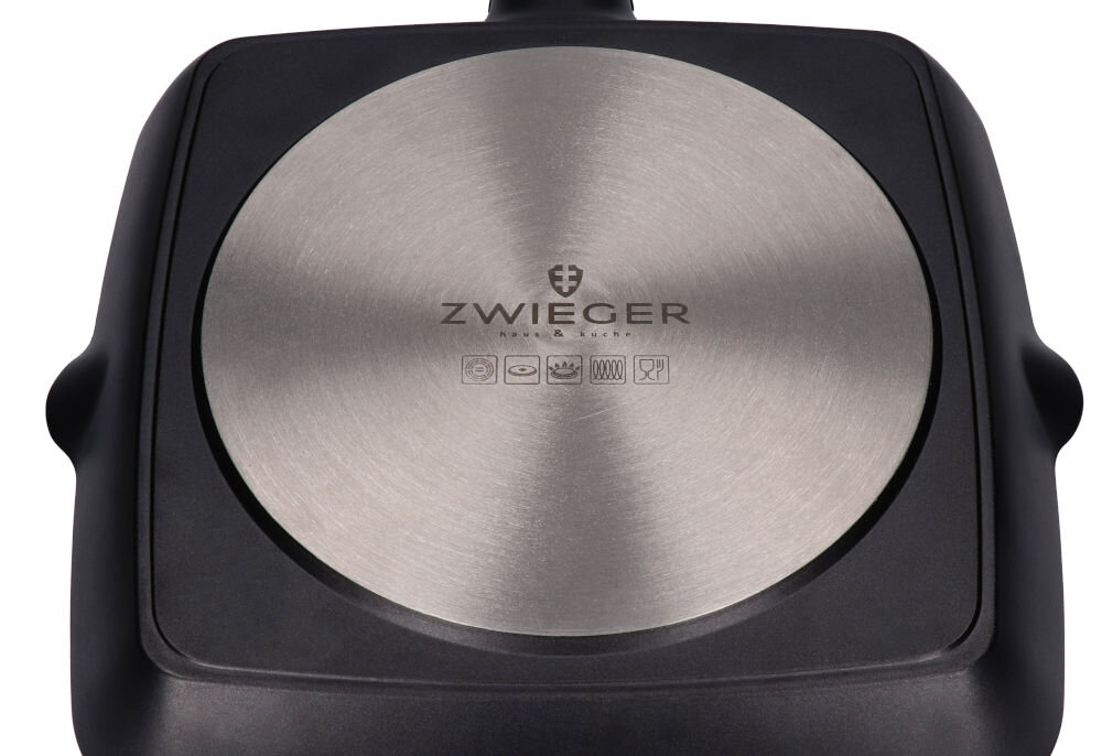 Patelnia grillowa ZWIEGER Black Stone Connect 28 cm efektywność energetyczna efektywność energetyczna pełen dysk indukcyjny pełne przewodzenie energii magnetycznej skrócenie przygotowywania posiłków mniejsze zużycie energii oszczędność czasu i energii na wszystkich kuchenkach wygoda