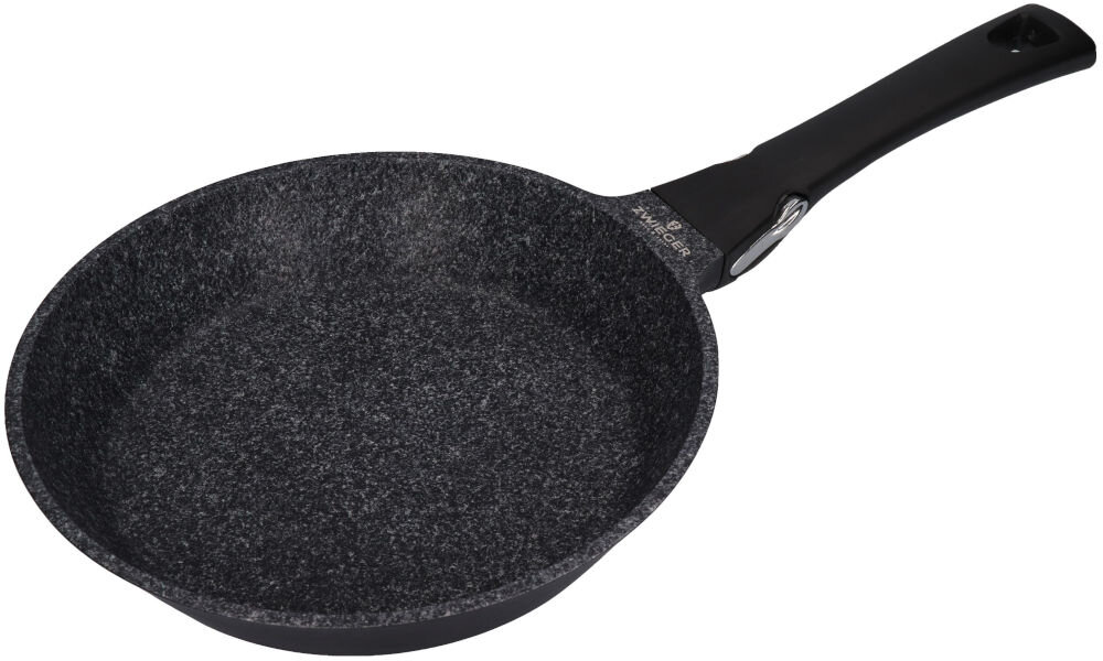 Patelnia ZWIEGER Black Stone Connect 288 cm efektywnośc trwałość odlewane aluminium skuteczne przewodzenie ciepła równomierne rozprowadzanie ciepła optymalne smażenie technologia odlewu typu die-cast wydłużona trwałość do każdej kuchni