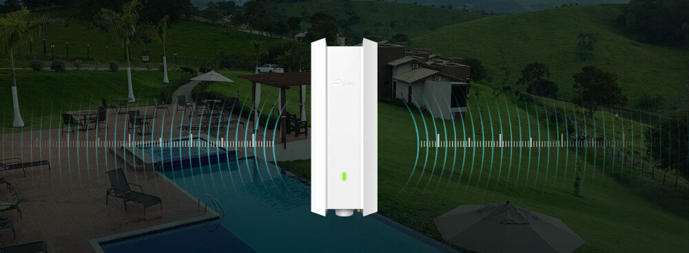 Punkt dostępu TP-LINK EAP610-Outdoor antenom wzmacniaczom EAP610-Outdoor zasięg Wi-Fi do 200 metrów 2,4 GHz 300 metrów 5 GHz