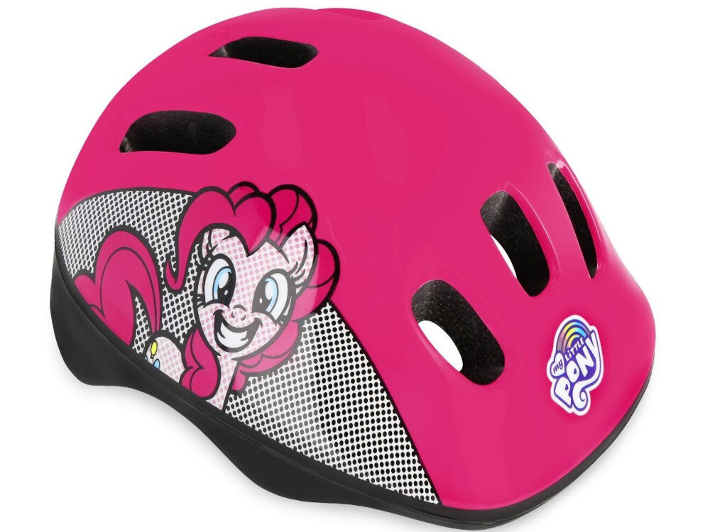 Kask rowerowy SPOKEY My Little Pony Różowy dla Dzieci (rozmiar M) skorupa z tworzywa PVC bardzo dobra jkość wykonania trwałość odporność na uszkodzenia Różowy kolor kucyki Pony do jazdy na rowerze rolkach hulajnodze deskorolce