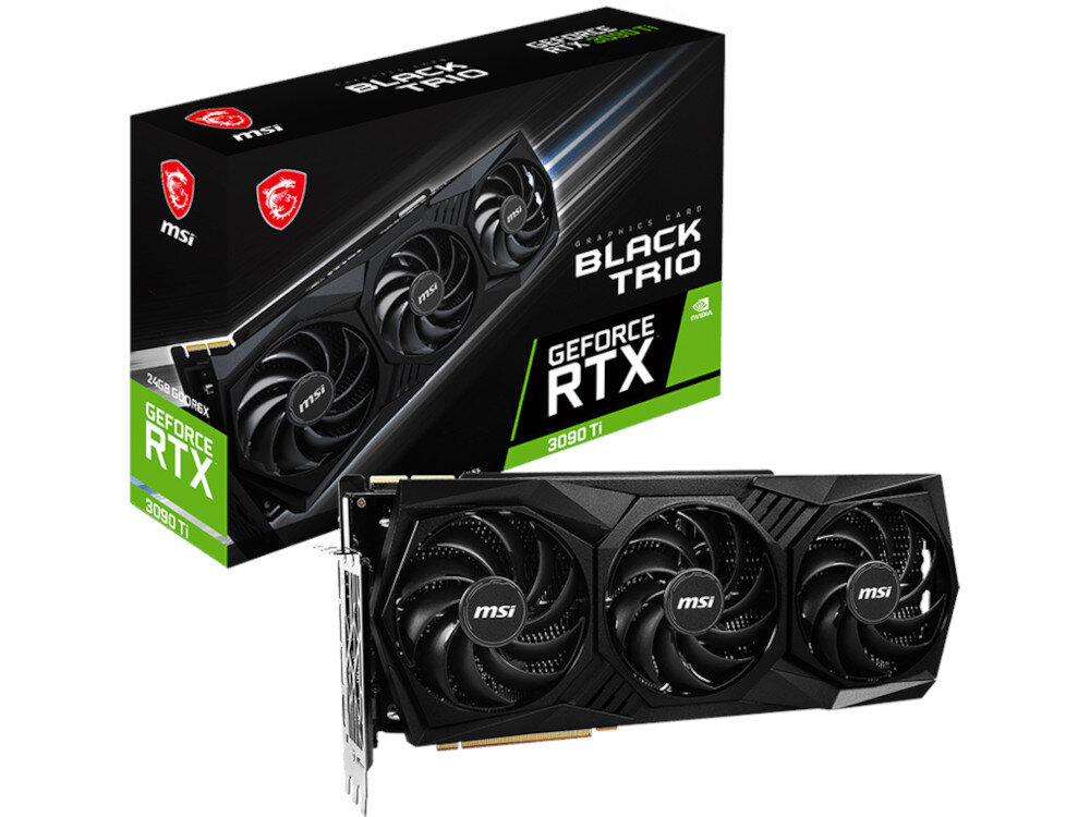 Karta graficzna MSI GeForce RTX 3090 Ti Black Trio 24GB zawartosc opakowania
