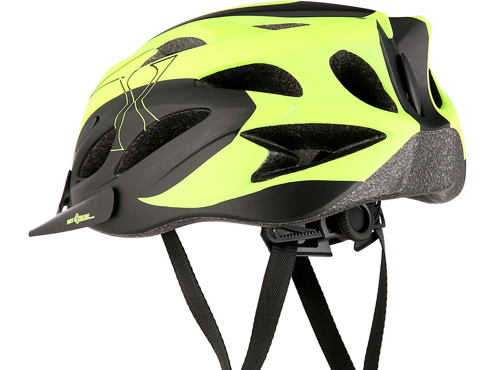 Kask rowerowy NILS EXTREME MTW291 Czarno-żółty MTB (rozmiar M) regulacja pokrętło pasek