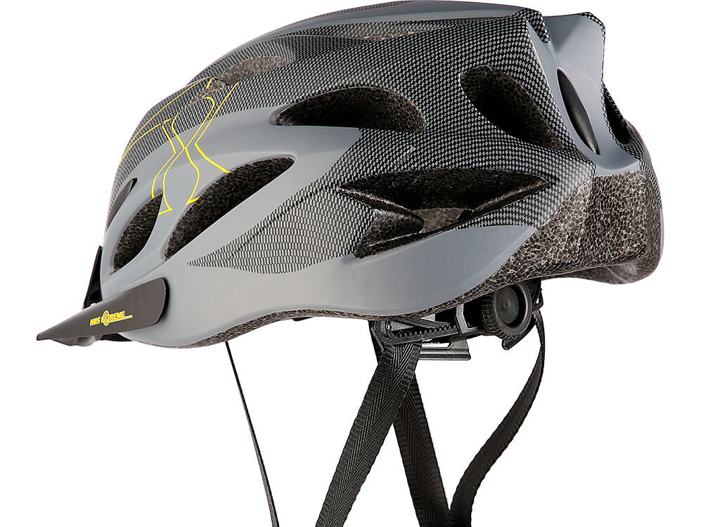 Kask rowerowy NILS EXTREME MTW291 Szaro-czarny MTB (rozmiar M) regulacja pokrętło pasek