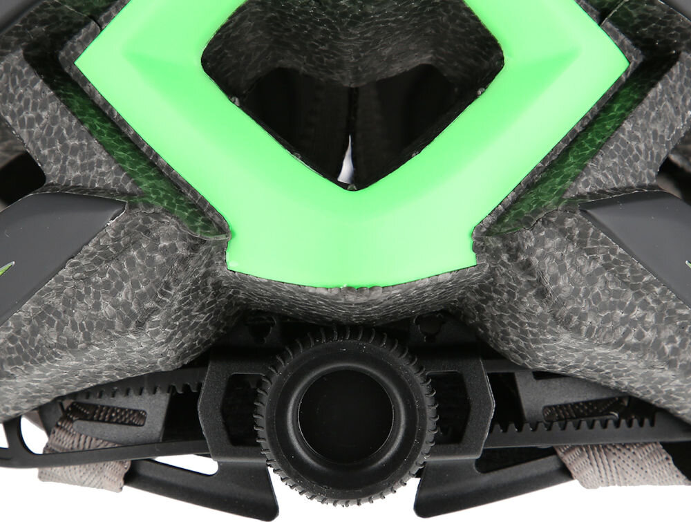 Kask rowerowy NILS EXTREME MTW202 Zielono-czarny (rozmiar S) regulacja pokrętło pasek