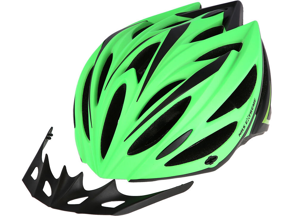 Kask rowerowy NILS EXTREME MTW202 Zielono-czarny (rozmiar S) regulacja