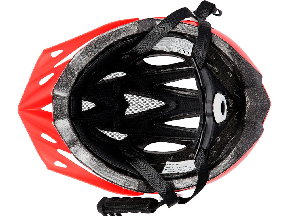 Kask rowerowy NILS EXTREME MTW210 Biało-czerwony (rozmiar M) pianka eps out-mold