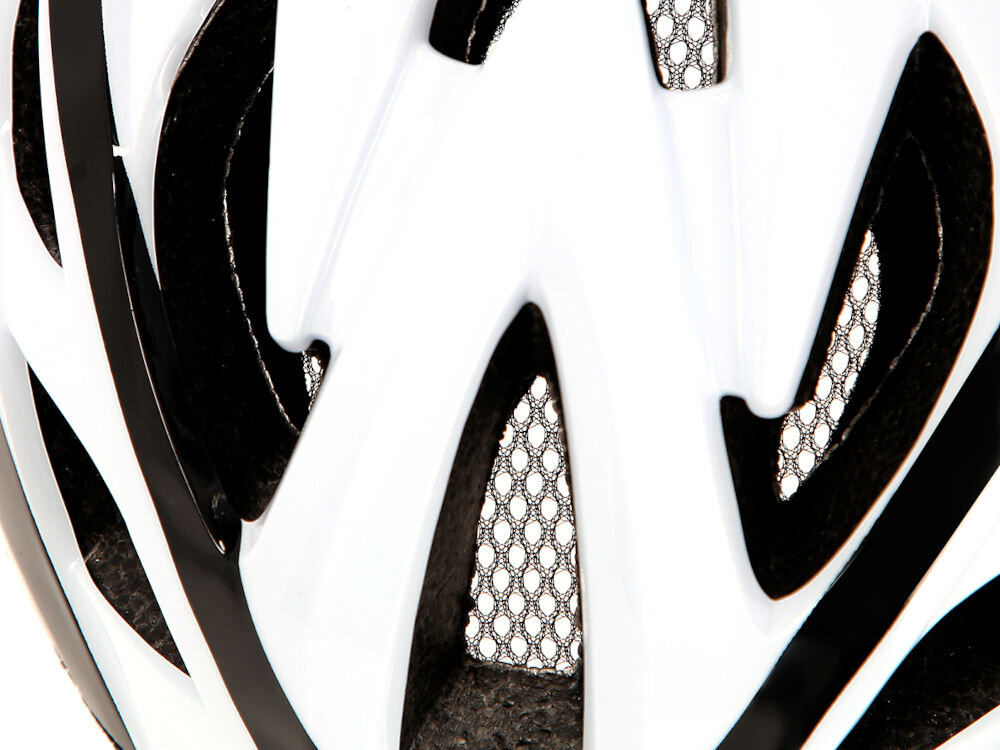 Kask rowerowy NILS EXTREME MTW210 Biało-czerwony (rozmiar S) wentylacja moskitiera daszek