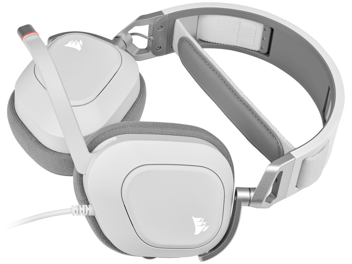 Sluchawki CORSAIR HS80 RGB Bialy wytrzymala budowa