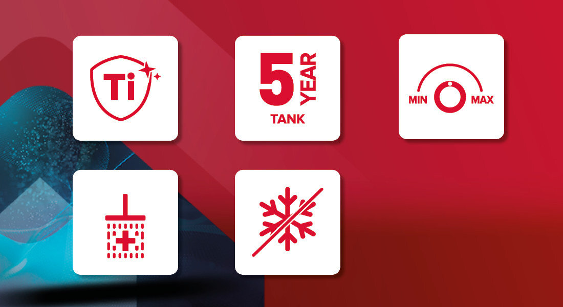 Bojler elektryczny ARISTON Lydos Dune R 80 l Komfort i bezpieczeństwo intuicyjne pokrętło czytelny panel technologia TITAN SHIELD technologia WaterPlus Funkcja antyzamrożeniowa