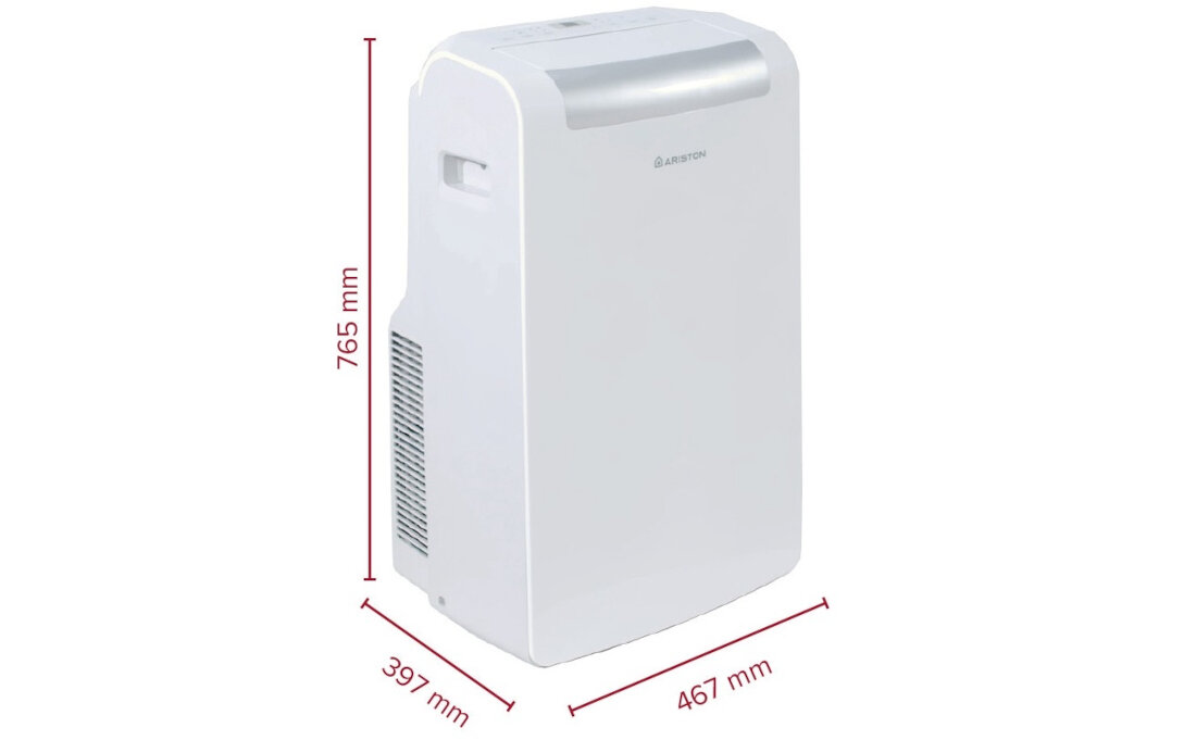 Klimatyzator ARISTON Mobis 10 Plus kompaktowe wymiary latwy montaz moc 945W trzy tryby pracy