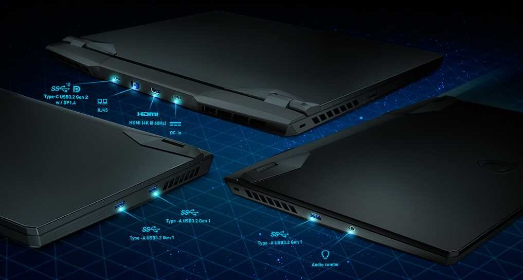 Laptop MSI GP76 Leopard - złącza