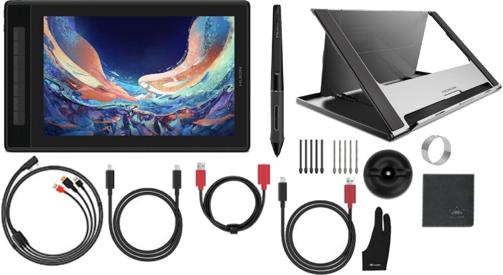 Tablet graficzny HUION Kamvas Pro 13 2.5K zestaw opakowanie