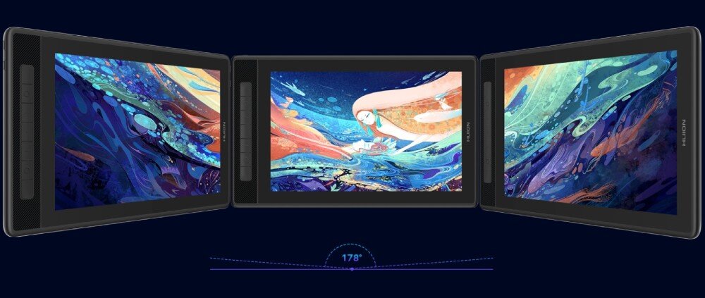 Tablet graficzny HUION Kamvas Pro 13 2.5K laminowanie kąty widzenia podstawka