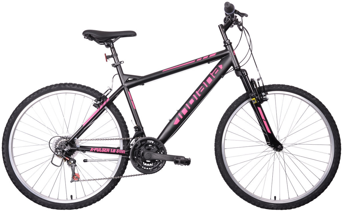Rower gorski MTB INDIANA X-Pulser 1.6 D20 26 cali damski Czarno-rozowy wyglad