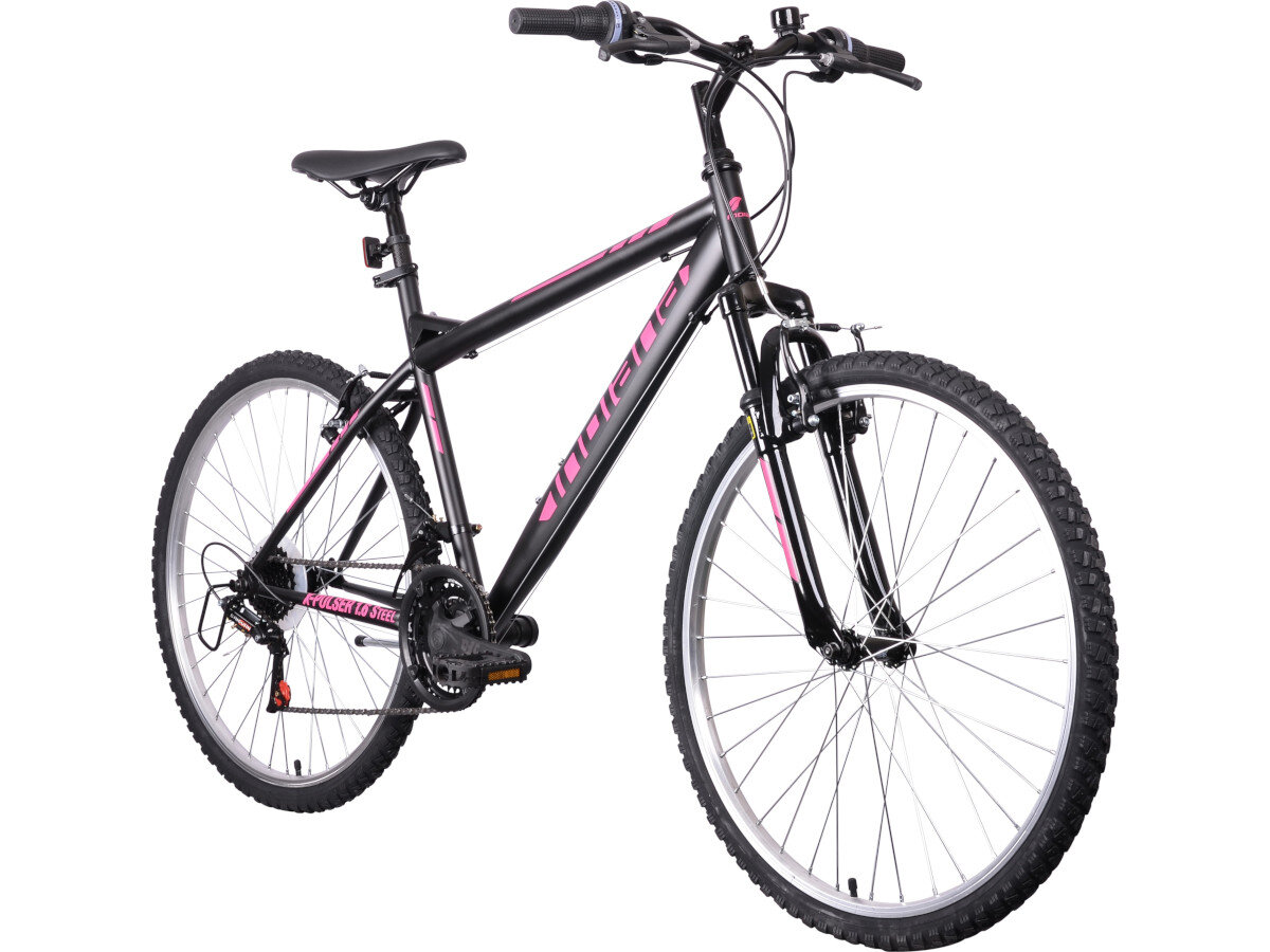 Rower gorski MTB INDIANA X-Pulser 1.6 D20 26 cali damski Czarno-rozowy