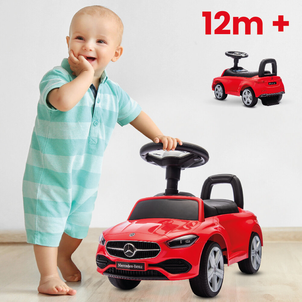 Jeździk SUN BABY Mercedes C-Class J05.039.1.1 Czerwony dla dzieci wyjatkowa zabawka funkcjonalnosc atrakcyjny wyglad marka Mercedes dla dzieci od 12 miesiaca zycia bezpieczenstwo wygoda radosc
