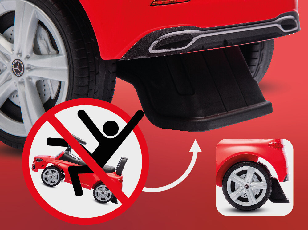 Jeździk SUN BABY Mercedes C-Class J05.039.1.1 Czerwony bezpieczenstwo specjalne zabezpieczenie przed wywrotka do tylu bezpieczna pewna zabawa