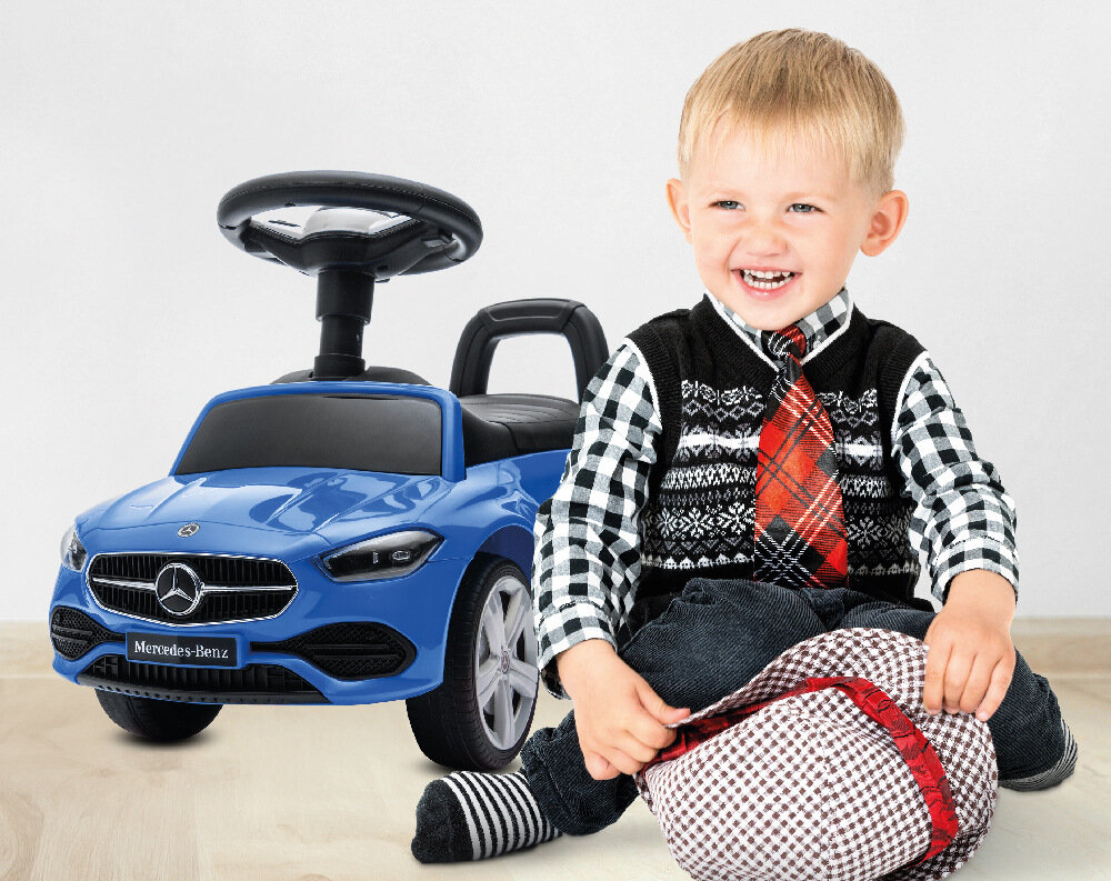 Jeździk SUN BABY Mercedes C-Class J05.039.1.2 Niebieski radosc zabawa bezpieczenstwo rozwoj
