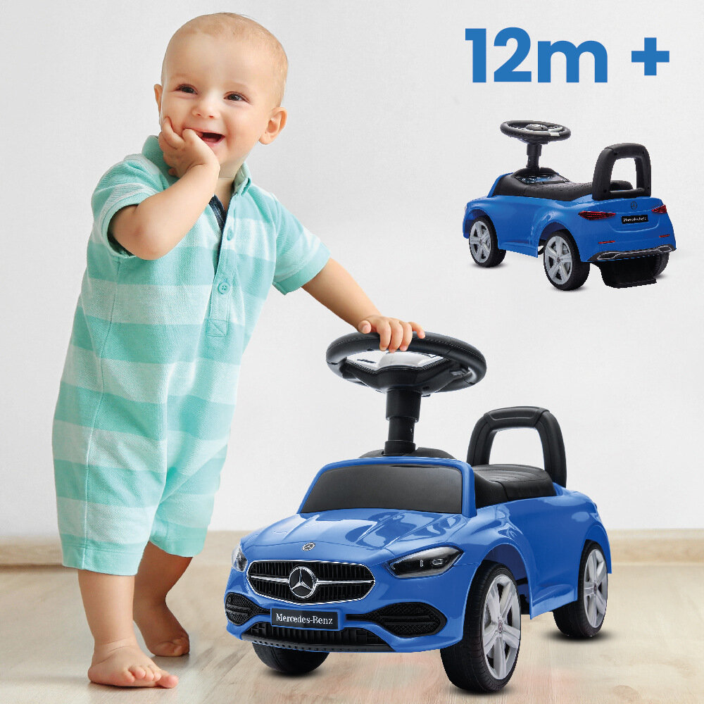 Jeździk SUN BABY Mercedes C-Class J05.039.1.2 Niebieski dla dzieci wyjatkowa zabawka funkcjonalnosc atrakcyjny wyglad marka Mercedes dla dzieci od 12 miesiaca zycia bezpieczenstwo wygoda radosc