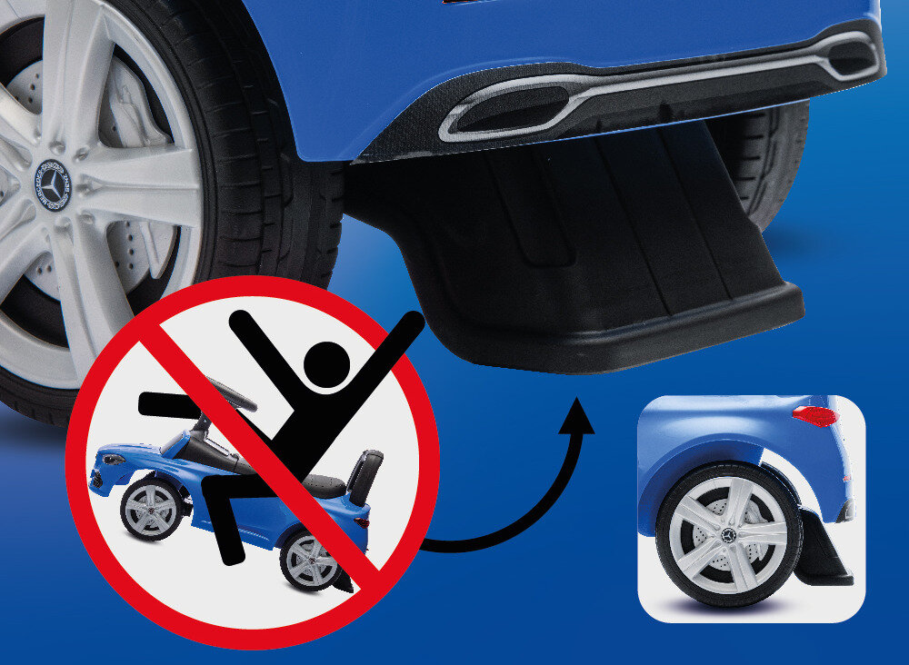 Jeździk SUN BABY Mercedes C-Class J05.039.1.2 Niebieski bezpieczenstwo specjalne zabezpieczenie przed wywrotka do tylu bezpieczna pewna zabawa