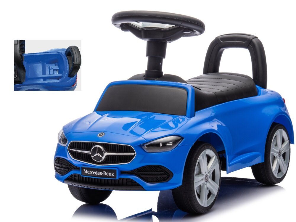 Jeździk SUN BABY Mercedes C-Class J05.039.1.2 Niebieski schowek pod siedziskiem do przechowywnia
