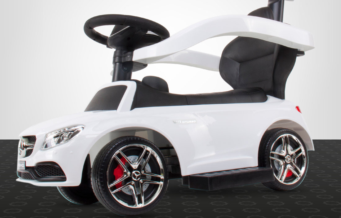 Jeździk SUN BABY Mercedes Coupe AMG C36 Biały zabezpieczenie bezpieczeństwo wywrotka