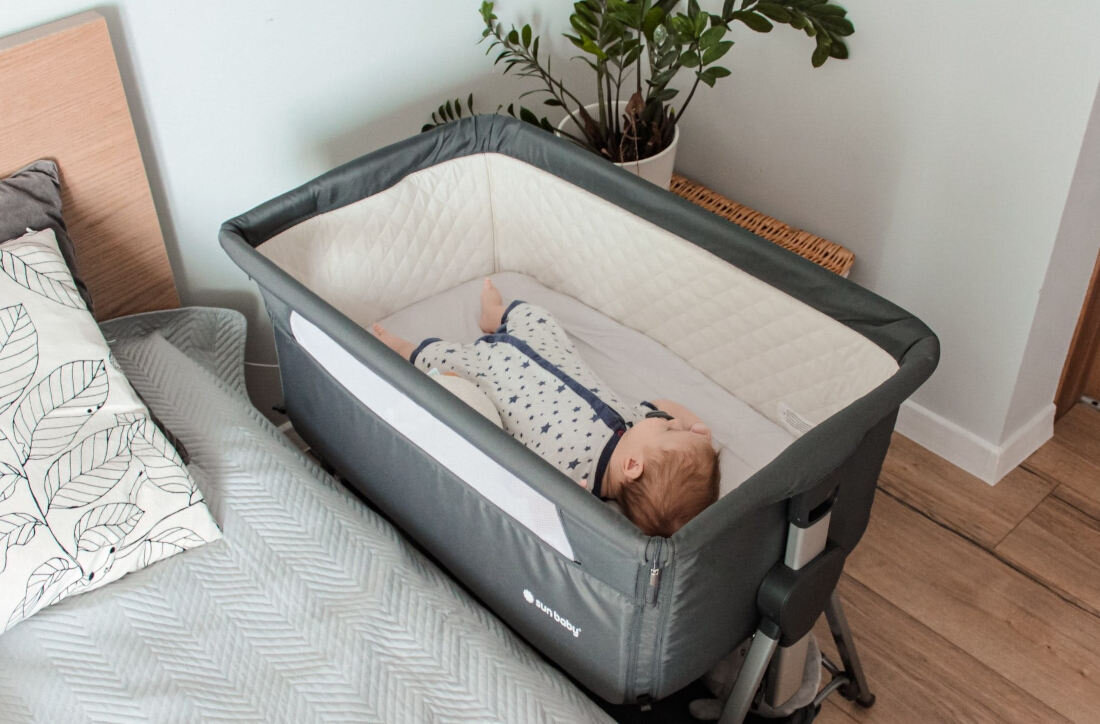 lozeczko SUN BABY B02.007.1.1 Grafitowy transport wygoda komfort