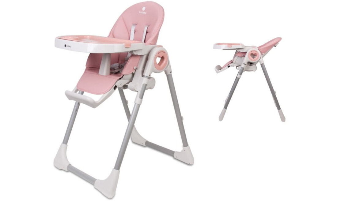 Krzesełko do karmienia SUN BABY Fidi Love Różowy kolor kolorystyka wyglad prezentacja