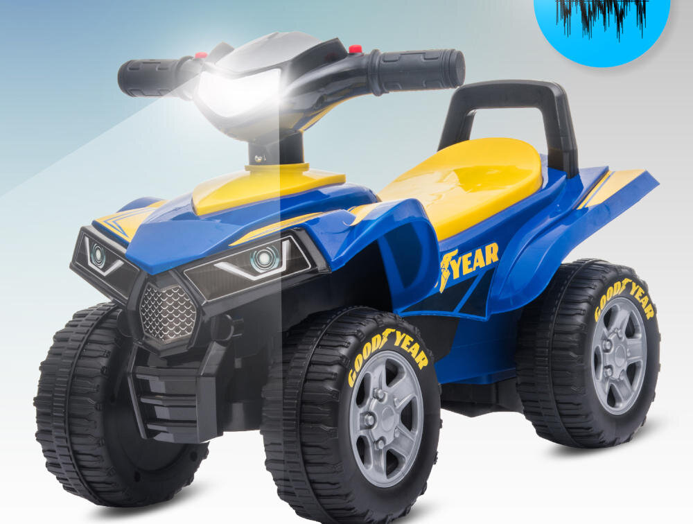 Jeździk SUN BABY Quad Good Year Czerwony Efekty dźwiękowe klakson dźwięk silnika interaktywne elementy