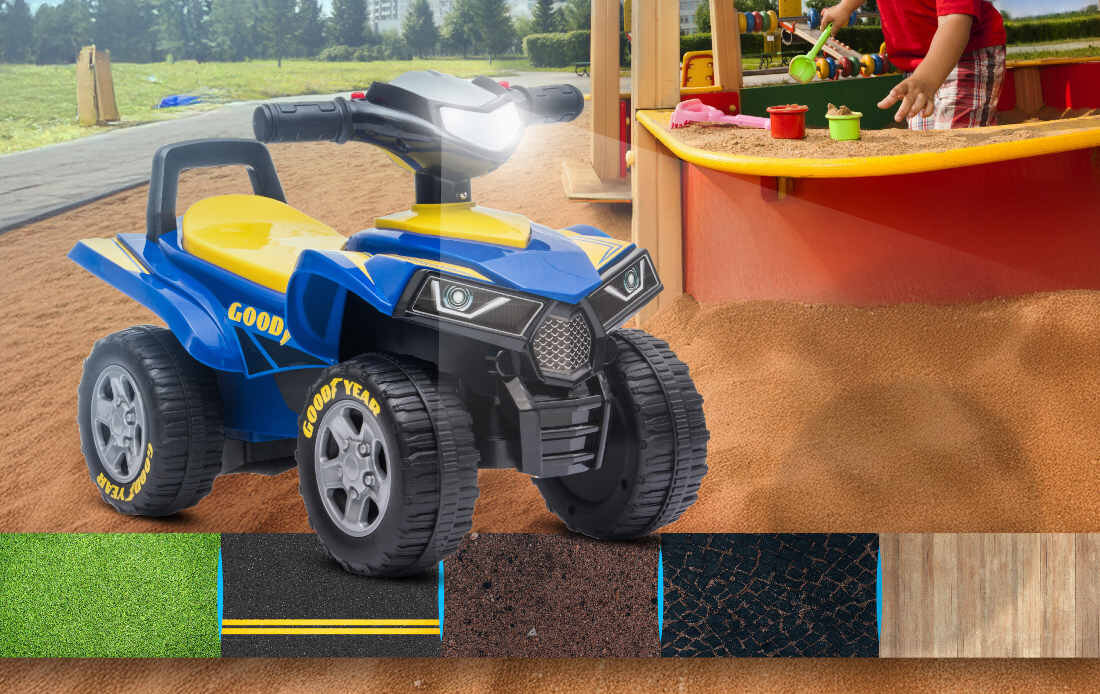 Jeździk SUN BABY Quad Good Year Czerwony Funckje świetlne