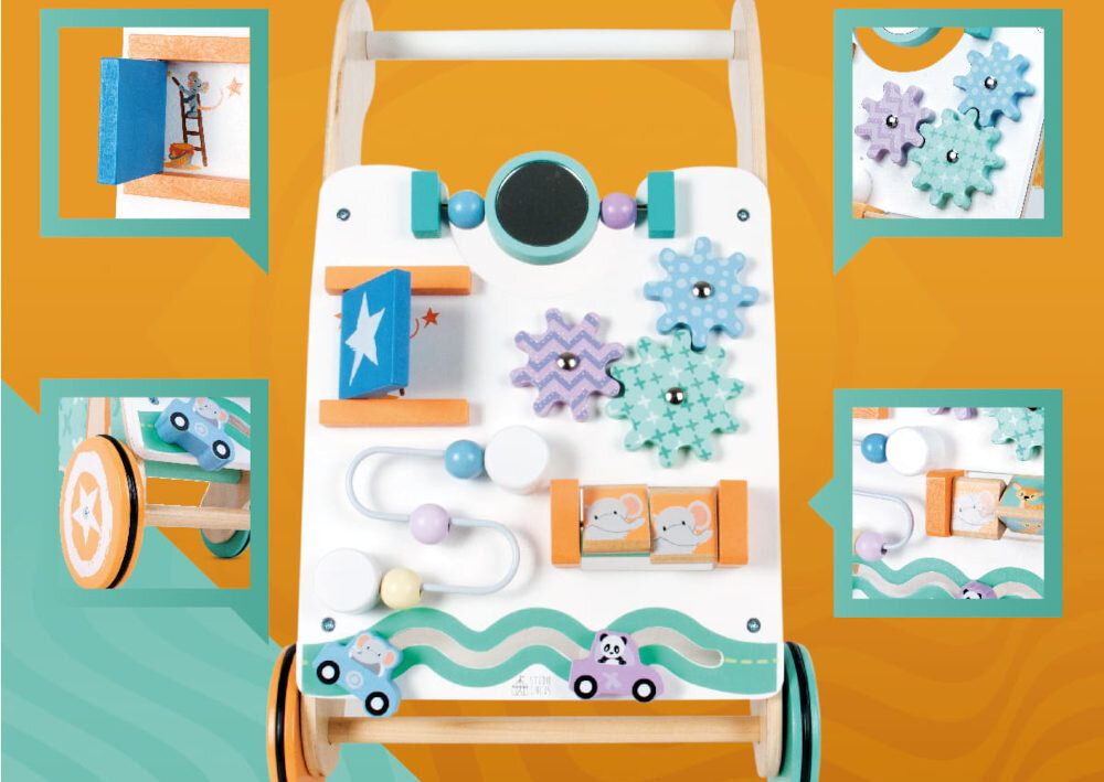 Pchacz dla dziecka SUN BABY E01.059.1.1 kolorystyka i atrakcyjne elementy