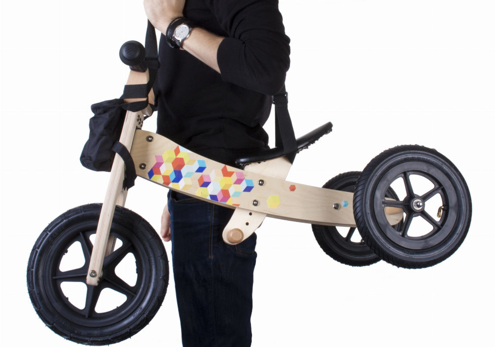 Rowerek biegowy SUN BABY Twist 2w1 Różowy wytrzymla konstrukcja z drewna