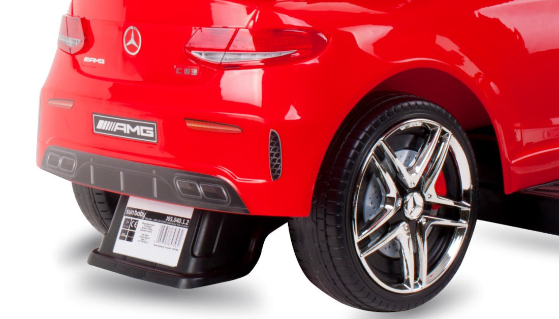 Jeździk SUN BABY Mercedes Coupe AMG C36 Czerwony duże koła ułatwienie przeszkody teren jazda płynność