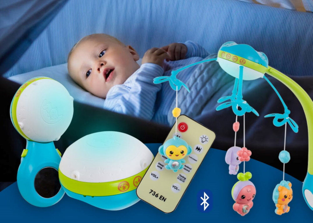 Karuzela SUN BABY 4w1 z projektorem pilot bluetooth autowyłączenie