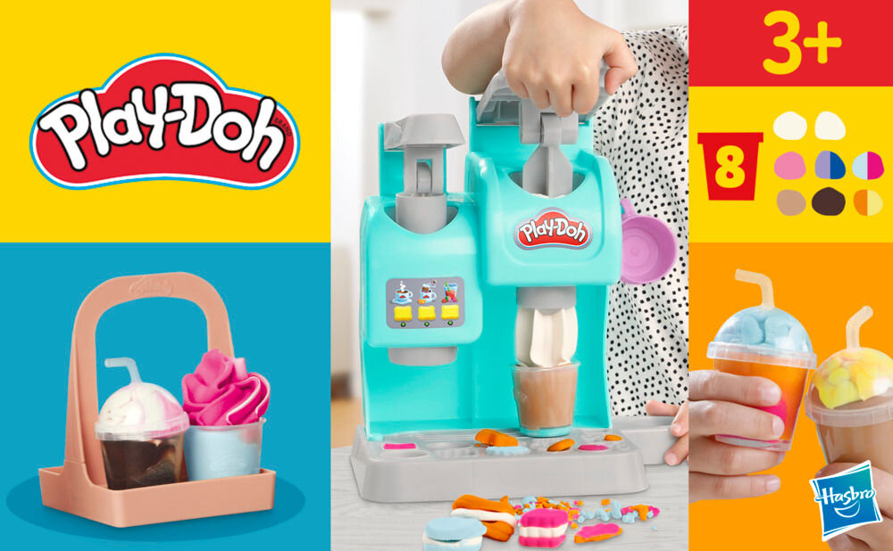 Ciastolina PLAY-DOH Kolorowa Kawiarnia F58365L0 Play-Doh Kitchen Creations Super Colorful Cafe Playset bezpieczne nietoksyczne materiały wiek 3+