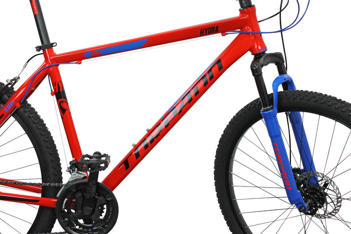 Rower gorski MTB TORPADO Hydra Hardtail M19 27.5 cala meski Czerwono-niebieski Czerwono-czarny rama aluminium