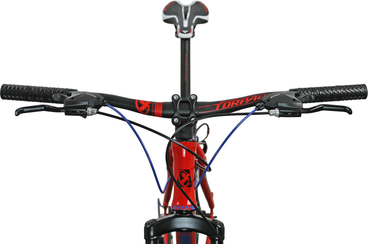 Rower gorski MTB TORPADO Hydra Hardtail M19 27.5 cala meski Czerwono-niebieski Czerwono-czarny wyposazenie