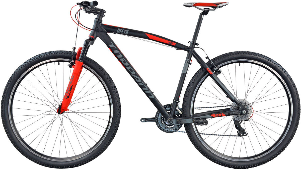 Rower gorski MTB TORPADO Delta Hardtail M16 29 cali meski Czarno-czerwony Czerwono-czarny wyglad