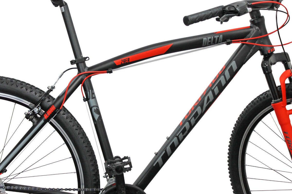 Rower gorski MTB TORPADO Delta Hardtail M16 29 cali meski Czarno-czerwony Czerwono-czarny rama aluminium
