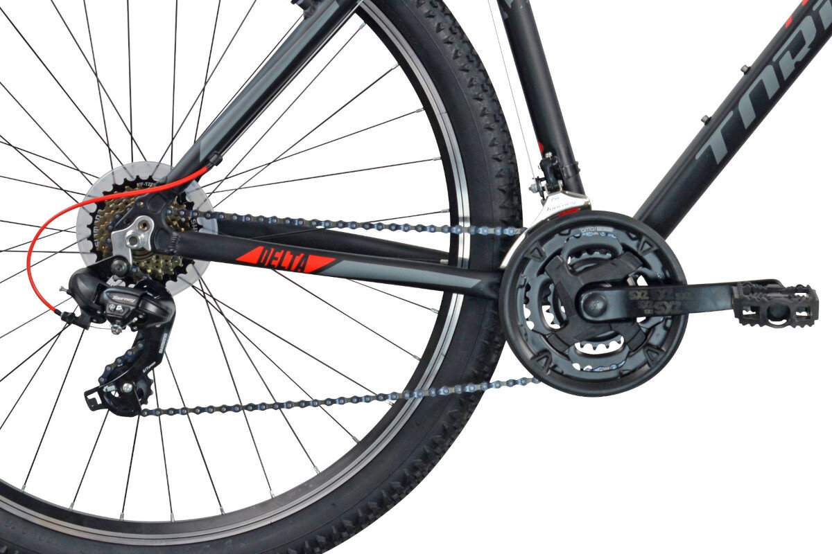 Rower gorski MTB TORPADO Delta Hardtail M16 29 cali meski Czarno-czerwony Czerwono-czarny kolo opona