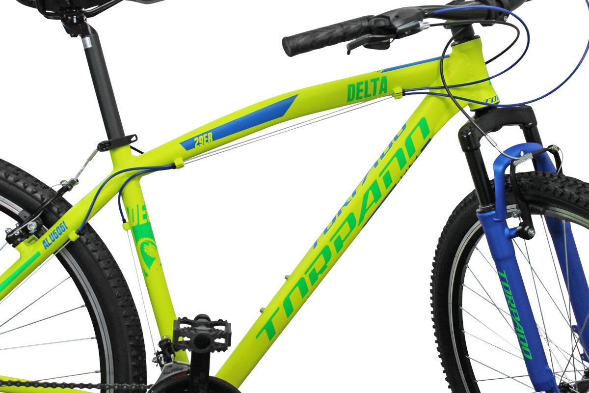 Rower gorski MTB TORPADO Delta Hardtail D18 29 cali damski zolto-niebieski Czerwono-czarny rama aluminium