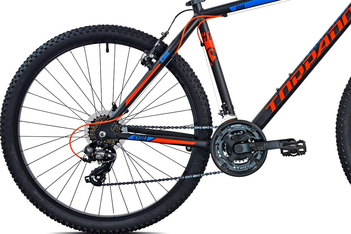 Rower gorski MTB TORPADO Hydra Hardtail M19 27.5 cala meski Czerwono-niebieski Czerwono-czarny kolo opona